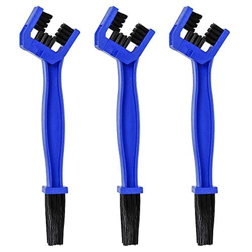 Bike&Motorcycle Chain Brush Set,3 Pack Red Motorcycle Chain Washer Cleaner Cleaning Brush Bicycle Chain Cleaning Brush Remove Dirt Gear Chain Cleaner Suitable for All Kinds of Bikes