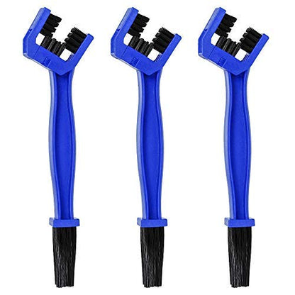 Bike&Motorcycle Chain Brush Set,3 Pack Red Motorcycle Chain Washer Cleaner Cleaning Brush Bicycle Chain Cleaning Brush Remove Dirt Gear Chain Cleaner Suitable for All Kinds of Bikes