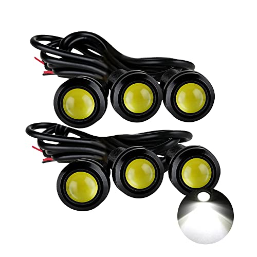 Eagle Eye LED Lights, DIY Ultra Thin 18mm Indicator Marker Light Daytime Running Lights DRL Tail Fog Backup for Car Motor Motorcycle Truck Boat (BK Shell-White,6PCS), OTPLED0357 - color: BK Shell-White, size: 6PCS