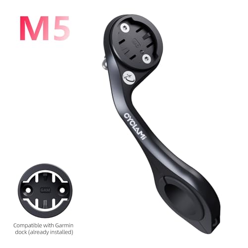 Out Front Mount Compatible with Garmin Edge GPS Bike Computer, XOSS G/G+, iGPSPORT Bike Light & Gopro Cycling Handlebar 25.4mm 31.8mm(M5) - style: M5
