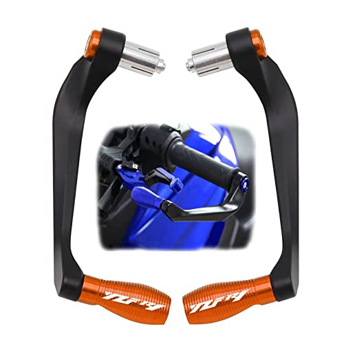 Lever Hand Guard for Y-AMAHA YZF-R1 YZFR1 2000-2023 2022 2021 2020 2019 Motorcycle Universal 7/8" 22mm Handlebar Grips Guard Brake Clutch Levers Handle Bar Guard Protector(Orange) - color: Orange