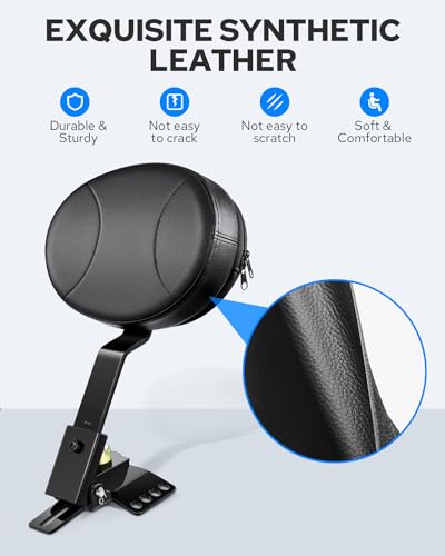 Benlari Adjustable Driver Backrest Rider Backrest Plug-In Backrest Compatible for Harley Davidson Touring Street Glide Road Glide Road King Electra Glide 1997-2024 2023 2022 2021 2019 2018 2017 2016