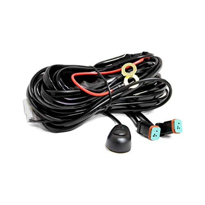 LASFIT Wiring Harness Kit LED Pod Lights 12V On Off Switch Power Relay Blade Fuse 18AWG for Off Road Lights LED Work Light-2 Leads - size: 2 LEADS-100W