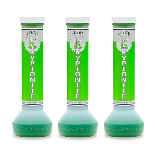 KLEAR Kryptonite Multipurpose Glass Cleaner 3-Pack | Powerful 5 in 1 Cleaning Combo | Glass Friendly & Alcohol-Free Glass Cleaner| Coat, Relax, Rinse| 9 oz (Pack of 3) - style: Pack of 3