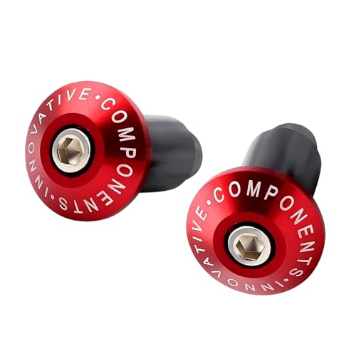 2 PCS Motorcycle Bar Ends, Fit for 22.2mm (7/8") Handlebar End Plugs, Vibration Reduction and Grip Protection, Universal for Most Motorcycles, Dirt Bikes (Red) - color: Red
