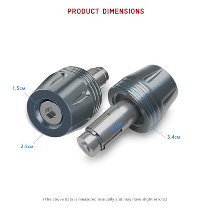 Motorcycle Bar Ends Plug, CNC Aluminum 16-22mm Handlebar Bar End Plugs Fit For Kawasaki Yamaha Honda Suzuki Aprilia Ducati And Motorcycles With Handlebar Inner Diameter Of 16-22mm (Titanium) - color: Titanium