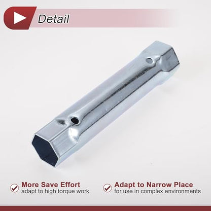 1 Pcs Spark Plug Socket Wrench Durable Spanner Socket Remover 205x49mm Silver Tone High Carbon Steel Hexagon 34mm,40mm for Car Motorcycle Lawn Mower