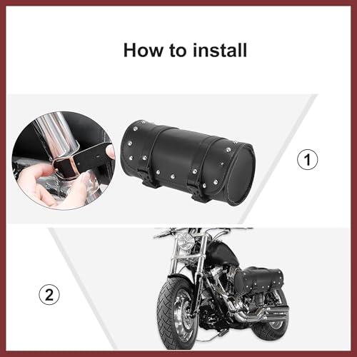 Universal Motorcycle Fork Handlebar Tool Bag Cycling Storage Pouch Bag Waterproof Faux Leather Black Replace Parts