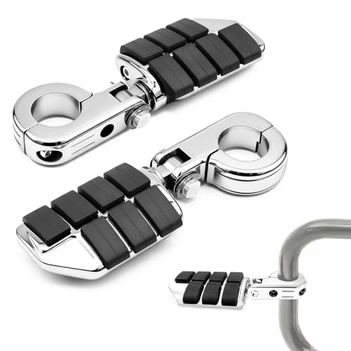 1.25" Chorme Adjustable Foot Pegs, Motorcycle Footrest for Harley Davidson Touring Road King Road Glide Street Glide Electra Glide Dyna Sportster Softail 1 1/4" Crush Bar - color: Small, size: B03-chrome