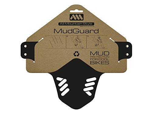 MTB Front Wheel Mud Guard - Lightweight & Durable Protection - Universal Fit - Protect Against Mud, Water Spray and More - color: Black/White