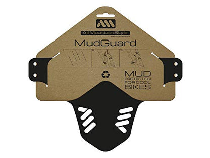 MTB Front Wheel Mud Guard - Lightweight & Durable Protection - Universal Fit - Protect Against Mud, Water Spray and More - color: Black/White