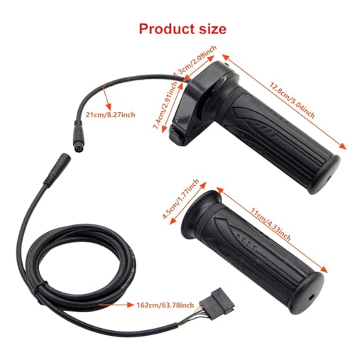 48V Electric Bike Throttle Grip with LCD Voltage Display & Cruise Control | 7/8-inch (22mm) handlebars, 6-Pin Connector, Compatible with Jetson Haze, DYU Y16 & Folding Ebike