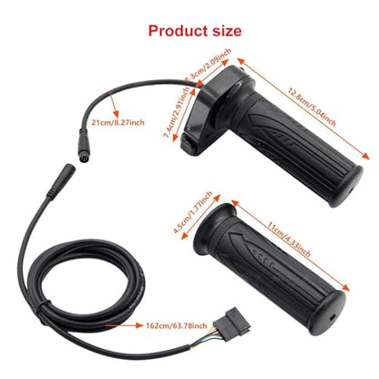 48V Electric Bike Throttle Grip with LCD Voltage Display & Cruise Control | 7/8-inch (22mm) handlebars, 6-Pin Connector, Compatible with Jetson Haze, DYU Y16 & Folding Ebike