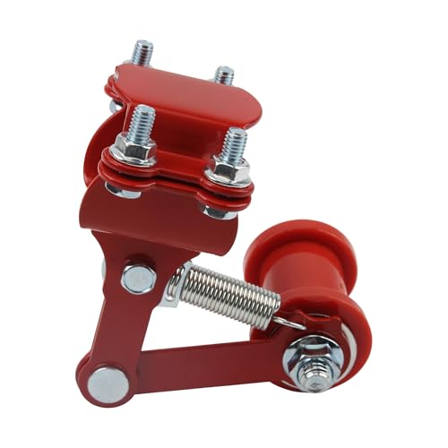 Motorcycle Chain Adjuster Tensioner Guide Roller Compatible with ATV Quad Dirt Pit Bike 4 Wheeler Go Kart Red - color: Red