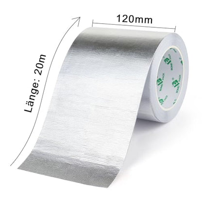BOMEI PACK Adhesive Aluminum Foil Heat Shield Tape 1 Pack 5 inch x 66ft, Barrier Fiberglass Thermal Insulation Reflective Material High Temp Protectionn - size: 5in*66ft