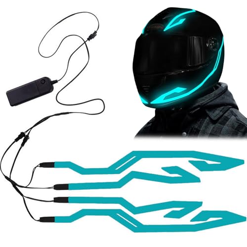 Motorcycle Helmet Light, 3 Cool Lighting Modes Helmet Light, Lightweight Battery Powered Safety Alert LED Strip for Full Helmets, Half Helmets