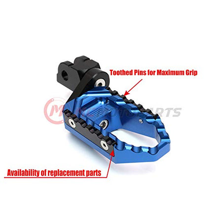 MC MOTOPARTS Blue Front Wide Touring 25mm Extended Footpegs Compatible with MT-07 MT-09 Tracer 13-18 YZF R3 15-18 MT-10 - color: Blue, size: 25mm Extension
