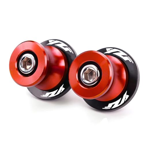 MOWOK Fit For Yamaha YZF R1 R3 R6 R7 R9 R15 R25 R125 YZF600R YZFR3 YZFR9 YZFR1 YZFR6 Accessories M6 Motorcycle Swingarm Spools Sliders Swing Arm Stand Screws (Red) - color: Red