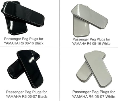 Passenger peg Covers for Yamaha R6 Years 2008-2016 - White