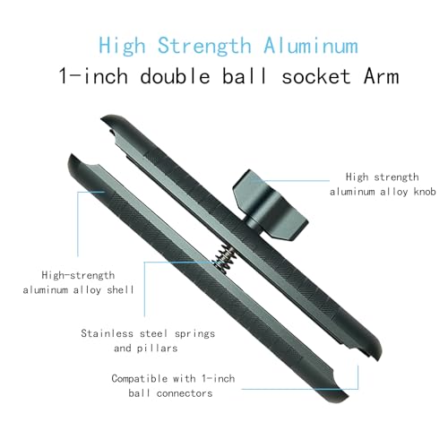 Double Socket Arm Compatible with RAM Mounts B Size 1" Ball Components for Bike/Motorcycle/ATV Phone Mount, Car Phone Mount, Car Dashboard Phone Holder, Green Long Arm - size: Long Arm-Emeralds