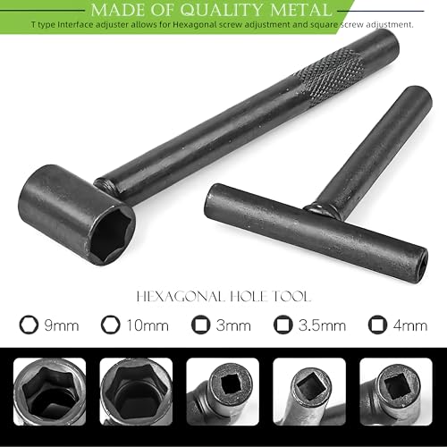 Adjusting Valves Tools Set-4pcs,Motorcycle Engine Valve Screw Adjusting Tool, Include Straight and Angled Feeler Gauges(Metric and Imperial),Hexagonal Hole Tool and Square Hole Tool