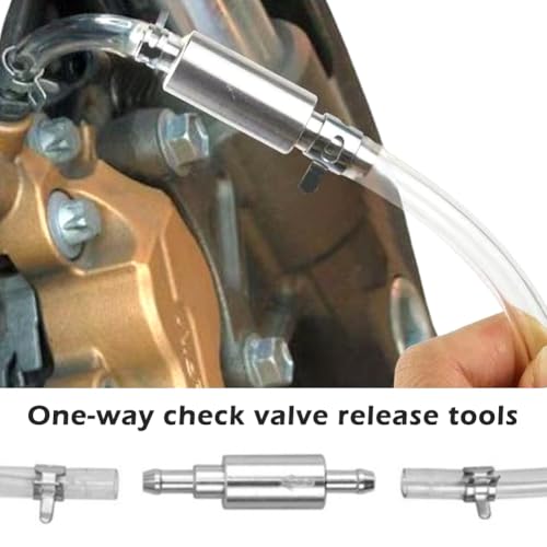 3Pcs Brake Bleeder Kit, Brake Fluid Bleeder Hose with One-Way Check Valve, Universal Brak-e Fluid Deflerator Brak-e Clutch Flui-d Bleeding Tool for Car, Motorcycle, ATV, Scooter(COLOR:Clear)