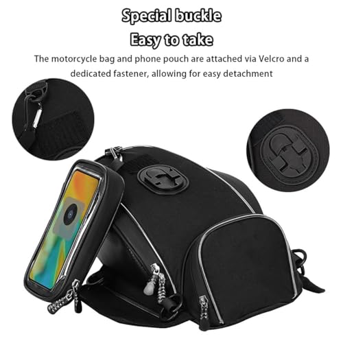 Motorcycle Tank Bag for Royal Enfield Himalayan 2016-2020, Watertight Anti-Slip Motorcycle Storage Bag with Touch Screen Phone Window Strap