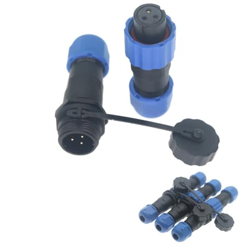 SD13 IP68 1-7 PIN Waterproof Power Connector, High Voltage Circular Industrial Electrical Cable Wire Connector Plug, Rear Nut Panel Socket (3, Inline Female Plug, 3pin) - color: Inline female plug, size: 3pin