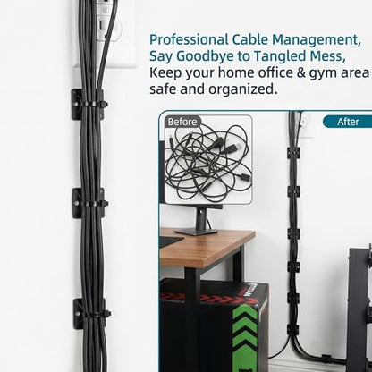 Zip Tie Mounts - SeuYeugX 100PCS Cable Self Adhesive Mounts Set for Wire Management with Stick Pads Anchors Clips Squares Holders (Black) - color: Black