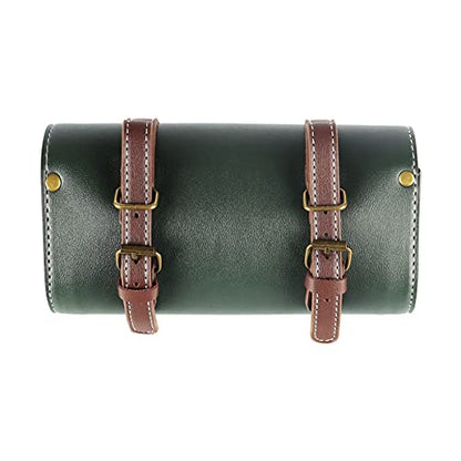 YIBO Motorcycle Fork Bag Quick Release Bag Side Bag Waterproof Universal Tool Bag American Bicycle Side Bag Leather Small Tool Bag (Green 2) - color: Green 2