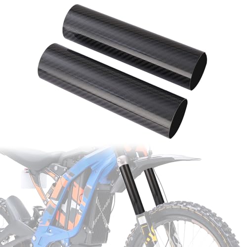 Motorcycle Fork Boots - Carbon Fiber Shock Guard Protector, 190mm Universal Fit for Dirt Bike & Street Motorcycles (2 PCS) - size: 220mm