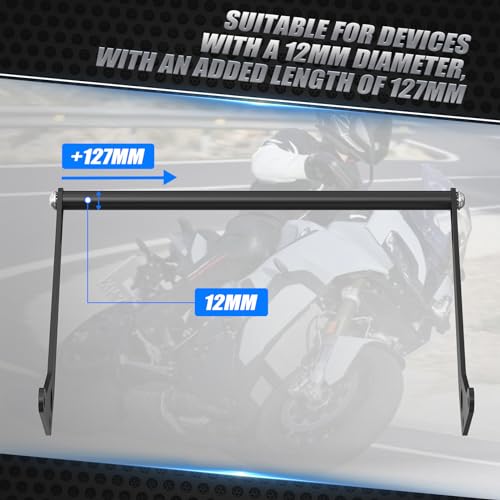 NICECNC Aluminum GPS Smartphone Mount GPS Device Stand Compatible with BMW R1250GS Adventure 2018-2024, R1200GS Adventure 2013-2018, R1250GS 2018-2023, Q235 Steel, CNC-machined, Black, See Fitment