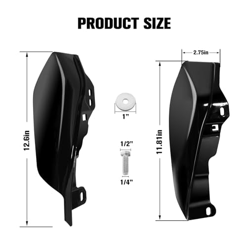 Vivid Black Mid-Frame Air Heat Deflectors Trim Set (Left and Right) 2009-2024 for Harley-Davidson Touring Models Street Glide Road Glide Electra Glide Road King Ultra Limited Tri Glide CVO