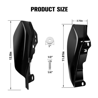 Vivid Black Mid-Frame Air Heat Deflectors Trim Set (Left and Right) 2009-2024 for Harley-Davidson Touring Models Street Glide Road Glide Electra Glide Road King Ultra Limited Tri Glide CVO