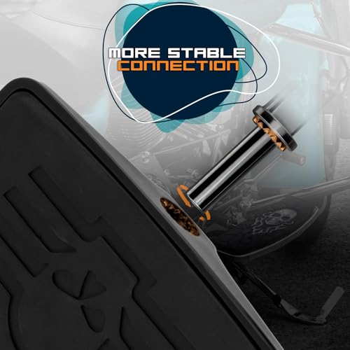 Rear Passenger Footpeg Passenger Peg Floorboard Footboard for Harley Dyna Electra Glide Road Electra RoadKing Fat boy Sportster 883 1200 Sportsters Dynas Softails V-Rod (Skull-Black) - size: Skull-Black