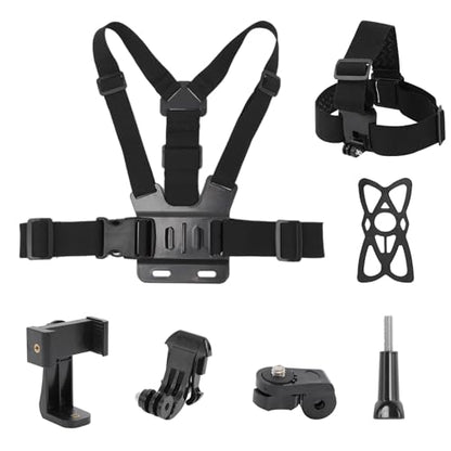 Mobile Phone Chest Strap Harness Mount Head Strap Holder Kit for POV/VLOG,Cell Phone Clip Compatible with iPhone,Samsung,GoPro Hero 9, 8,7, 6, 5, 4, 3,2, 1,AKASO,DJI Osmo,and Action Cameras…