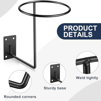 Potchen 12 Pack Helmet Hanger Wall Mount Motorcycle Helmet Rack Metal Ball Holder for Basketball Volleyball Football Multifunctional Display Hook Stand for Cap Hat Wig Riding Jacket Coat