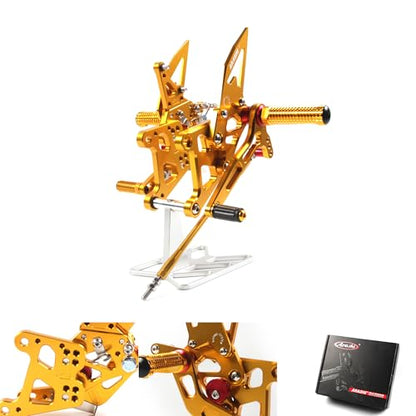 Arashi Version 2.0 Adjustable Rearsets for Honda CB300F CBR300R 2015-2023 ABS include, Gold - color: Gold, size: CB300F CBR300R 2015-2023 ABS include