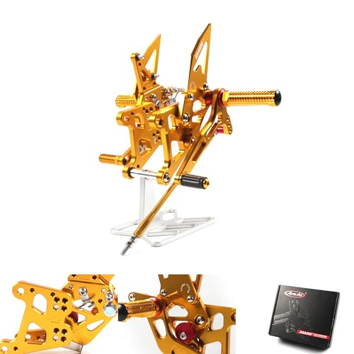 Arashi Version 2.0 Adjustable Rearsets for Honda CB300F CBR300R 2015-2023 ABS include, Gold - color: Gold, size: CB300F CBR300R 2015-2023 ABS include