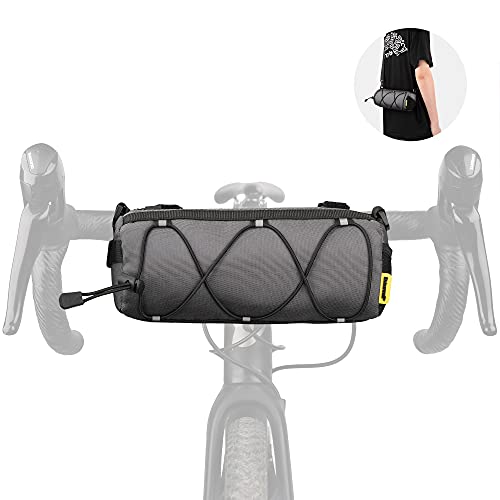 Rhinowalk Bike Handlebar Bag, Bicycle Front Bag Shoulder Bag Storage Bag with Shoulder Strap for Road Mountain Bike Cycling Travel - color: Grey