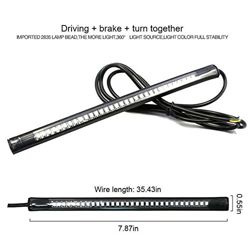 Riloer Flexible 48 LED Motorcycle Light Bar Strip Flexible Motorcycle Brake Lights Turn Signal LED Motor Light Tail Stop Strip Light
