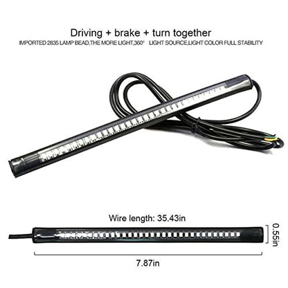 Riloer Flexible 48 LED Motorcycle Light Bar Strip Flexible Motorcycle Brake Lights Turn Signal LED Motor Light Tail Stop Strip Light