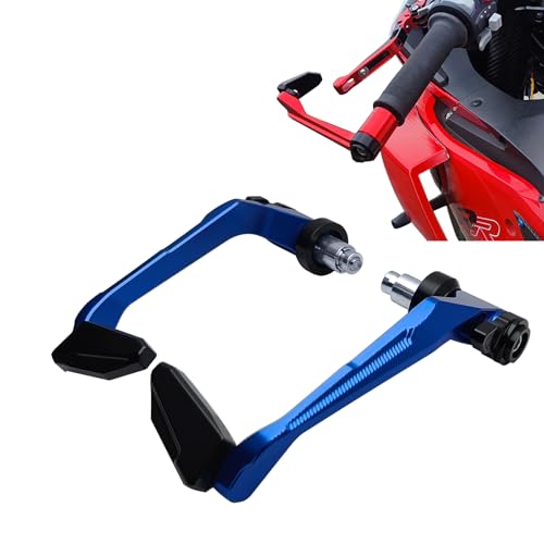 Motorcycle Brake Clutch Lever Guards Replacement for Ninja 500 400 300 250R ZX6R ZX10R ZX4RR ZX14R, CNC Aluminum Handlebar Protector Universal for 13-22mm Hollow Bar or M8 Thread(Blue) - color: Blue
