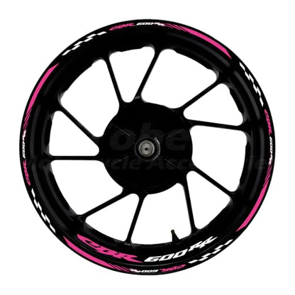 CBR 17 inch Wheel Rim Stickers Decals Tape Compatible with CBR600RR 2003-2025 F5 Motorcycle Reflective Rim Tapes Sticker Stripe (Watermelon Red) - color: Watermelon Red