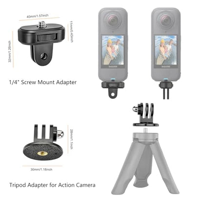 Helmet Mount for GoPro Go Pro, Curved Flat Adhesive Sticky Mounts, J-Hook L-Shaped, Basic Quick Release Buckle, Thumb Screw, Tripod 1/4" Screw Mount Adapter, Action Camera Accessories Kit 24PCS