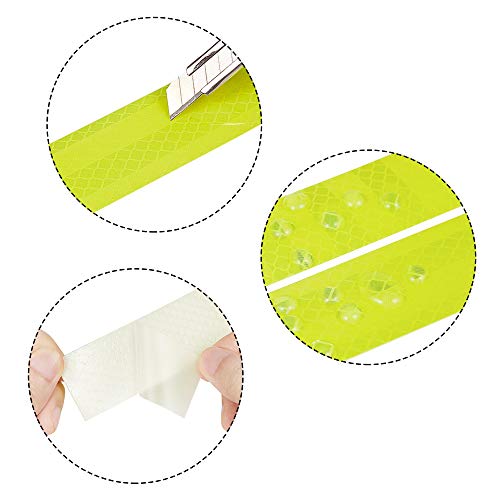 TOMALL 35.2'' Strong Reflective Stripe Stickers High-Intensity Night Visibility Reflective Decal Universal Safety Warning Diamond Grade Waterproof Self Adhesive for Car Trunk (Yellow) - color: Yellow