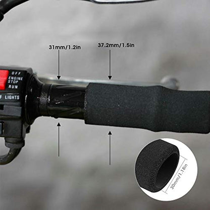 Motorcycle Handlebar Cover Anti?Slip Foam Handle Grips Black 30mm/1.18in A Pair of Handlebar Cover Motorbike Handle Sleeve Non Slip