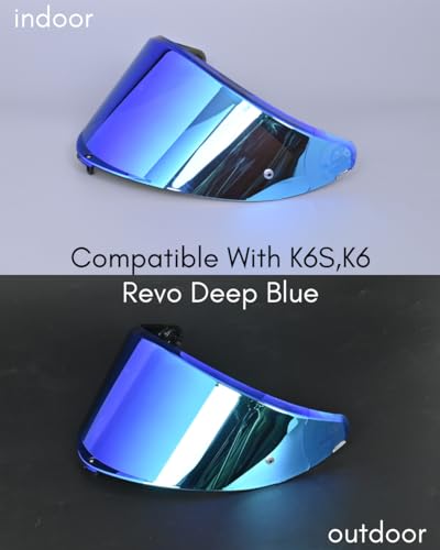 Compatible With K6S Visor K6 Face Shield Replacement Tinted Visor Helmet Accessories (Revo Deep Blue) - color: Revo Deep Blue