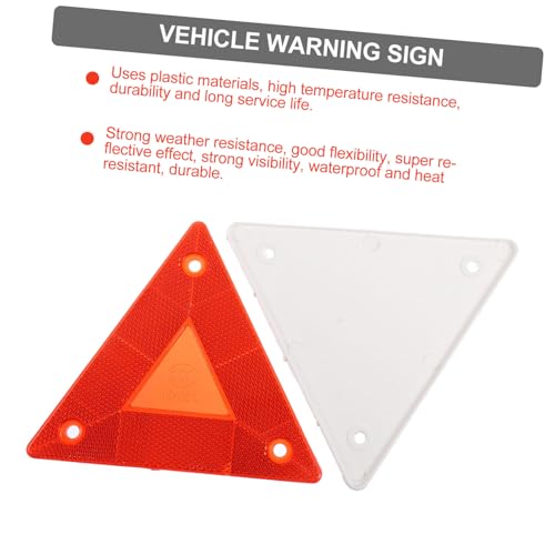 Amosfun 10Pcs Triangle Reflectors Warning Signs for Trucks Cars and Motorcycles Reflective Boards for Safety
