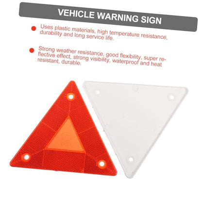 Amosfun 10Pcs Triangle Reflectors Warning Signs for Trucks Cars and Motorcycles Reflective Boards for Safety